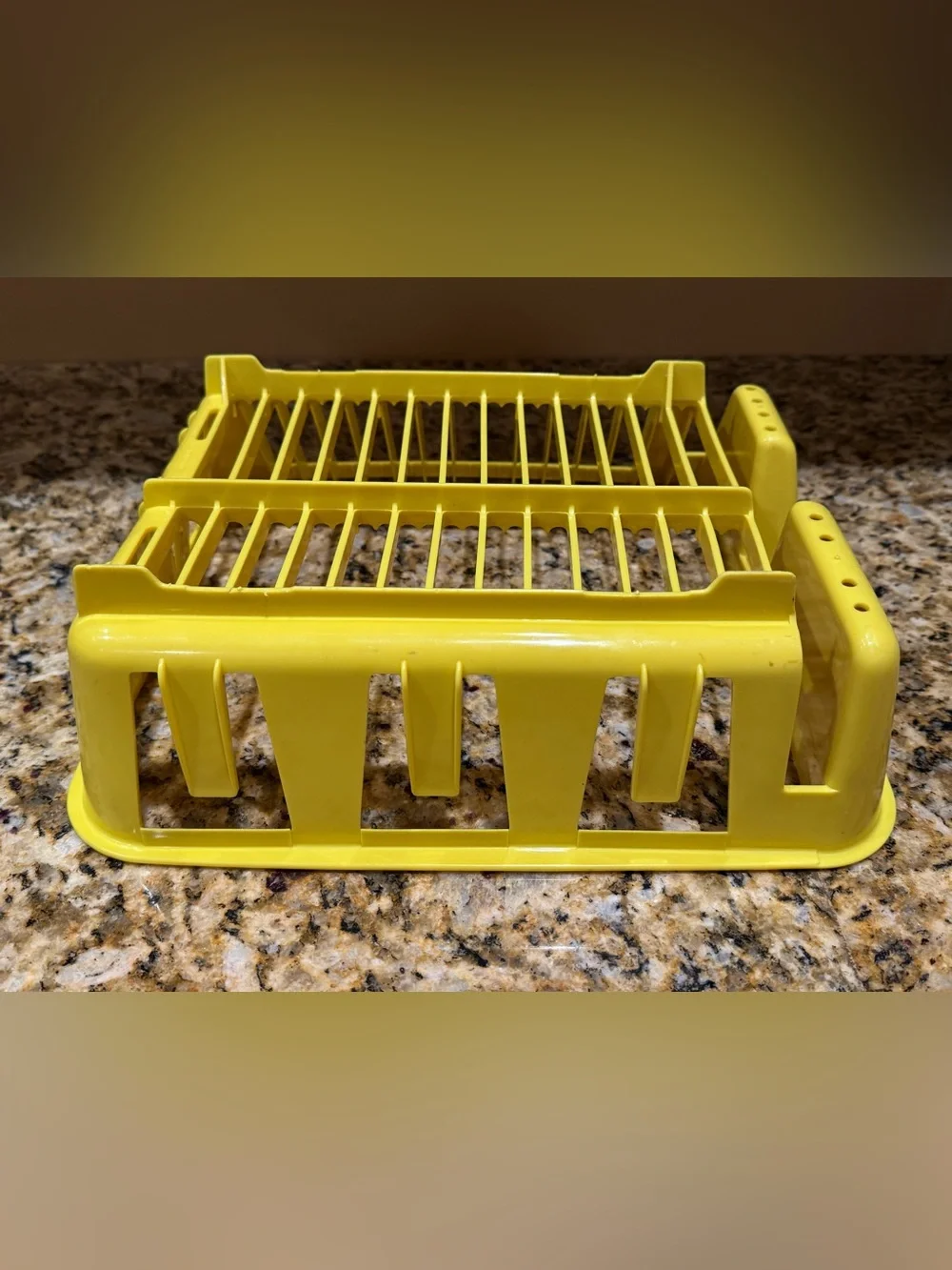 Vintage Rubbermaid Yellow Plastic Dish Drying Rack Retro